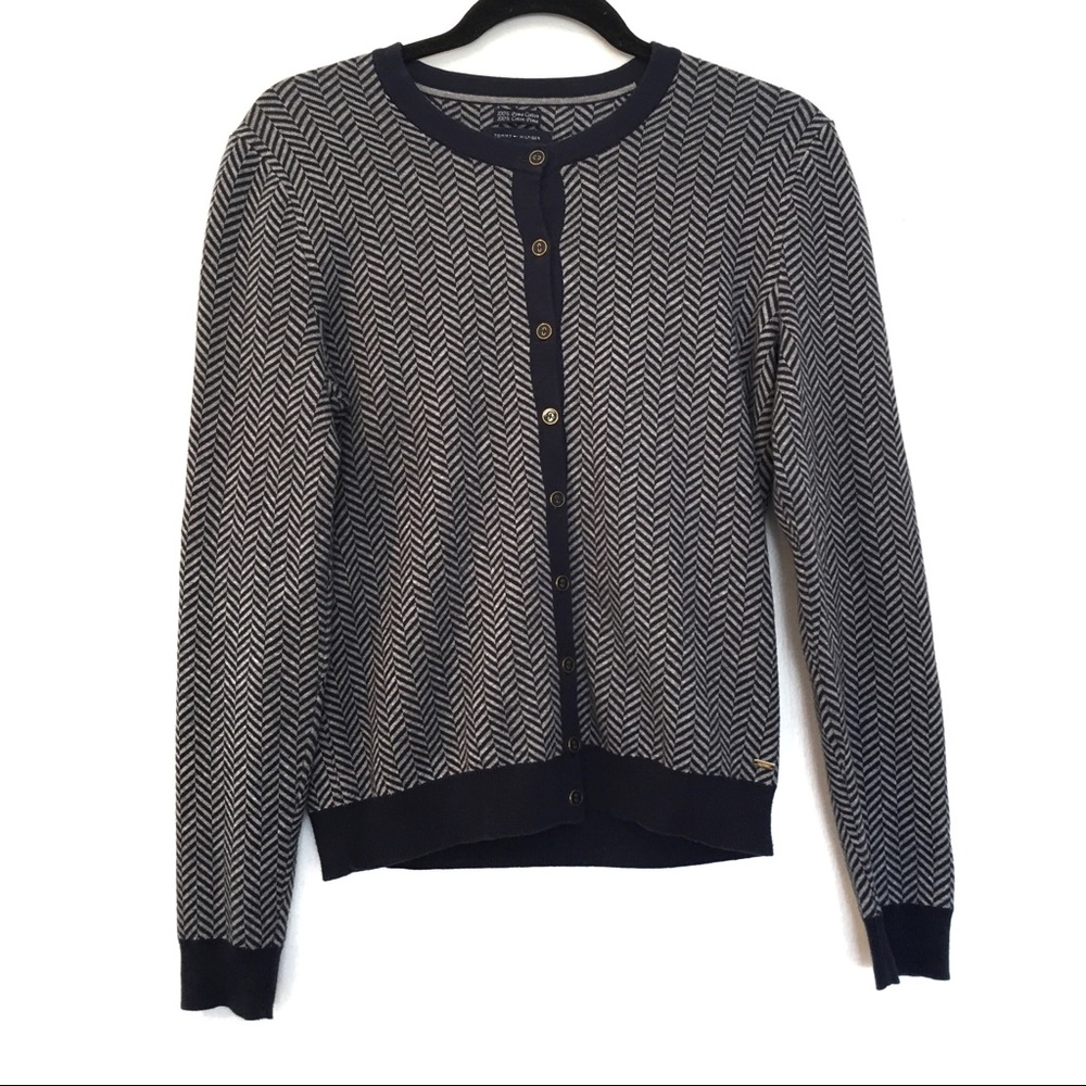 [TOMMY HILFIGER] 100% Cotton Button Down Cardigan